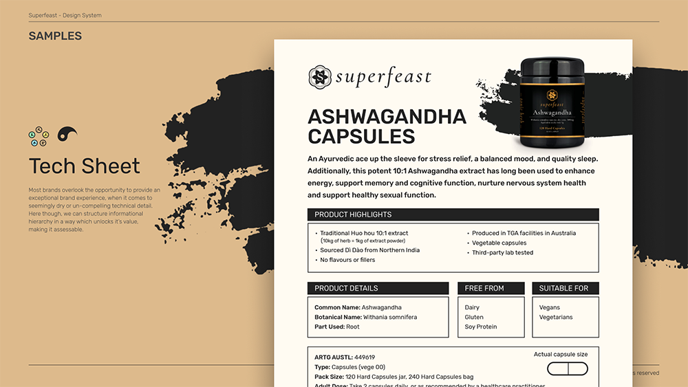 SuperFeast Tech Sheet